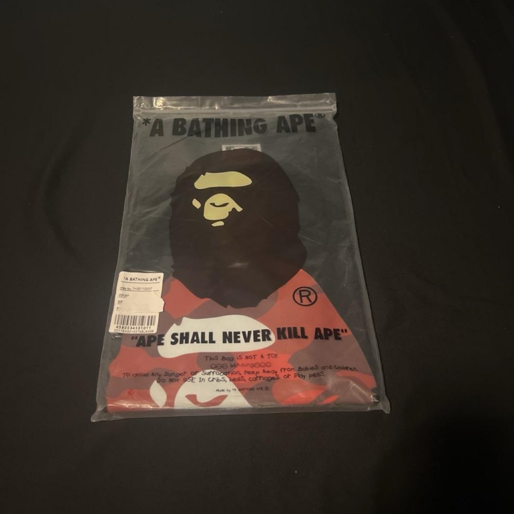 REAL BRAND NEW!! BAPE red camo te, Size L #streetwear #camouflage